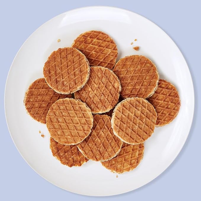 Rip Van Wafels Dutch Caramel Mini Stroopwafels, Low Carb Snacks, Non GMO Snack, Keto Friendly, Office Snacks, Low Calorie Snack, Low Sugar, 32 Pack
