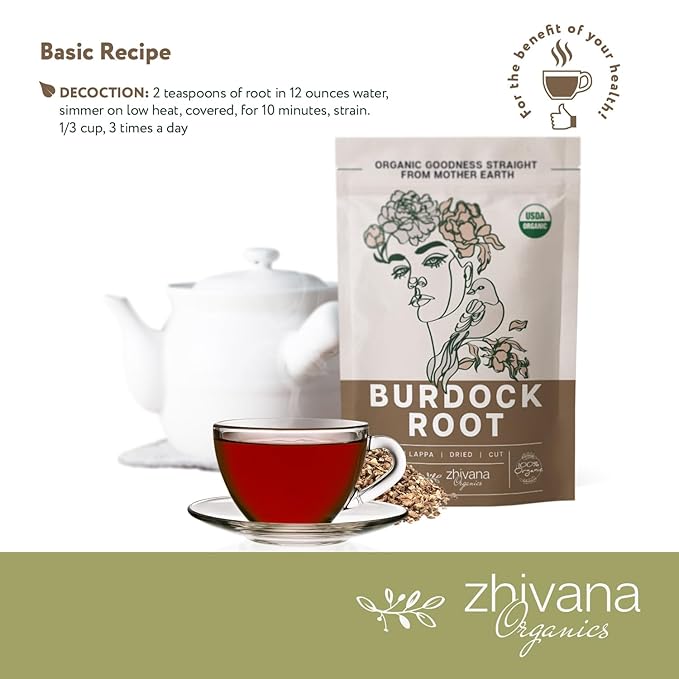 Premium Burdock Root Organic (16 oz.) - Greater Burdock Root Tea Loose - Raíz De Bardana Organica 우엉차