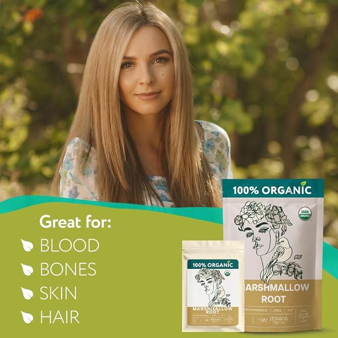 Organic Marshmallow Root Tea – Loose Cut Althaea officinalis – 4 oz