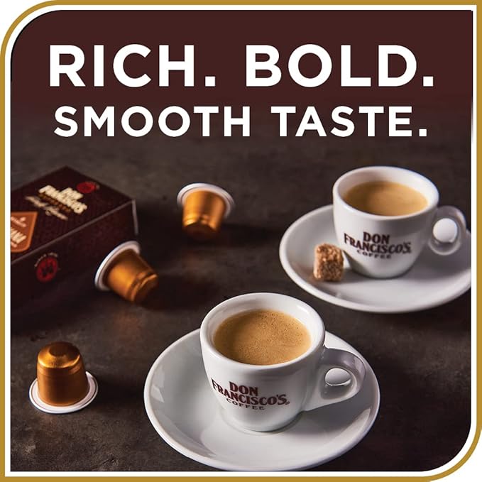 Don Francisco's Old Havana Espresso Pods: 40 Recyclable Aluminum Capsules, Intensity 8 Medium Dark Roast, Nespresso Original Line Compatible - Bold Cuban-Style coffee with Nutty Notes