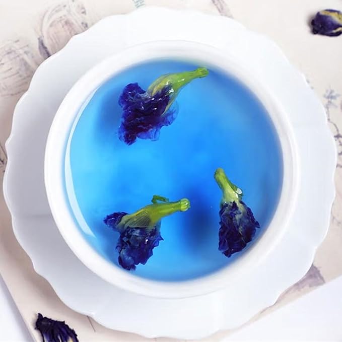SXETBEAN Butterfly Pea Flower Tea | 3.5oz/100g Pure Dried Butterfly Pea Flowers for Teas, Coolers, Cocktails | No Sugar