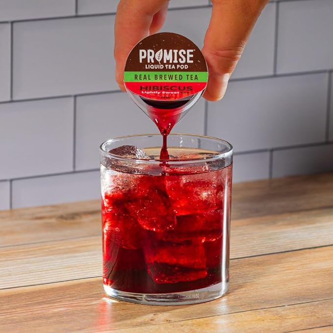 Promise Tea by Java House - Cold-Brewed Tea Concentrate Pods - Ethically Sourced - Hibiscus Lightly Sweet Tea - Pack of 48