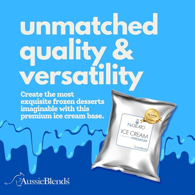 AussieBlends Premium Ice Cream Mix For Soft Serve, Rolled Ice Cream, Gelato, Liquid Nitrogen, 8-Pack, Imported