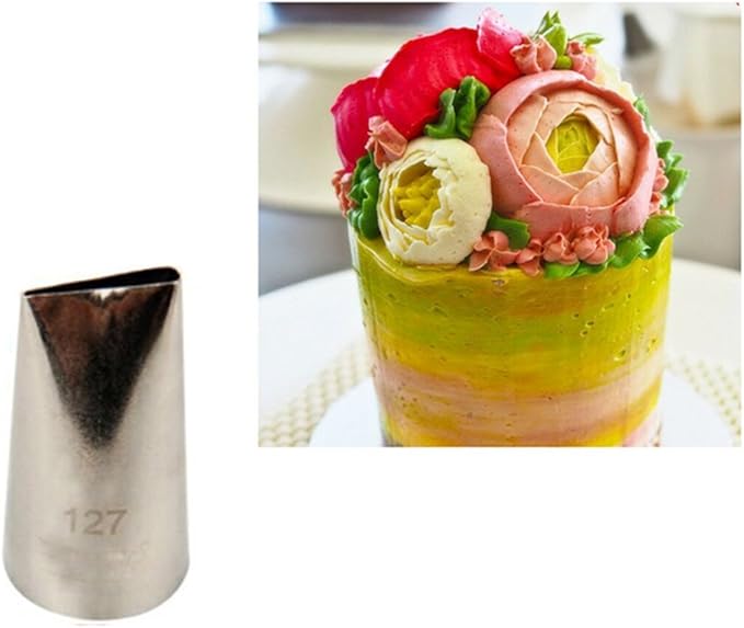 5 piece Stainless Steel Rose Flower Piping Tips Piping Nozzles Cake Decorating Supplies Cookies Cupcake Icing Decorating Supplies Decorating Kits Frosting Icing Tips Baking Set Tools #4