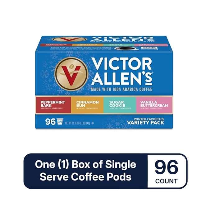 Victor Allen's Coffee Winter Wonderland Variety Pack, 96 Count, Single Serve Coffee Pods for Keurig K-Cup Brewers