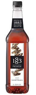 1883 Toffee Crunch Syrup for Drinks, Made in France, 1 Liter Plastic Bottle