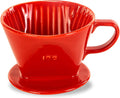 Pour Over Ceramic - Coffee Dripper Ceramic Coffee Maker with 3 Holes Flat Bottom, Porcelain Slow Filter Cone for Travel, Camping, Office, Home, Coffee Maker Brew