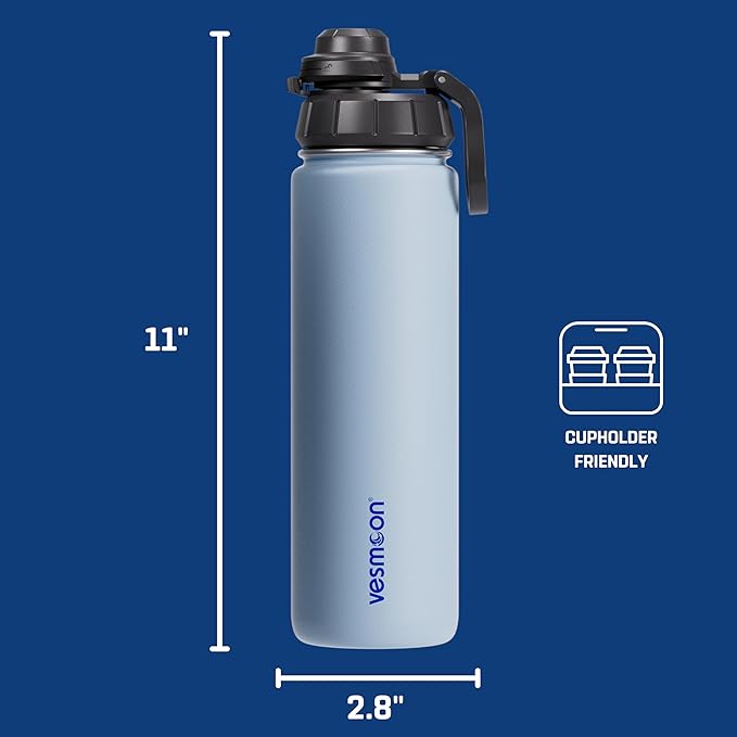 Vessence Tea Infuser Bottle - 24 Oz Insulated Loose Leaf & Fruit Infuser Bottle | Leak Proof with FlowSip Lid