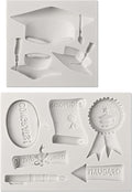 Sakolla Graduation Fondant Molds Silicone Doctoral Cap Diploma Chocolate Candy Molds Congrats Grad Congratulations Mould Cake Toppers Party Decorations for 2025 Graduation Celebration