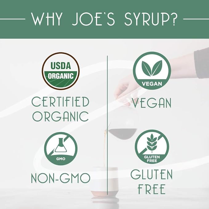 Joe’s Syrup Organic Flavored Syrup, Organic Strawberry, 750 ml (3 Pack)