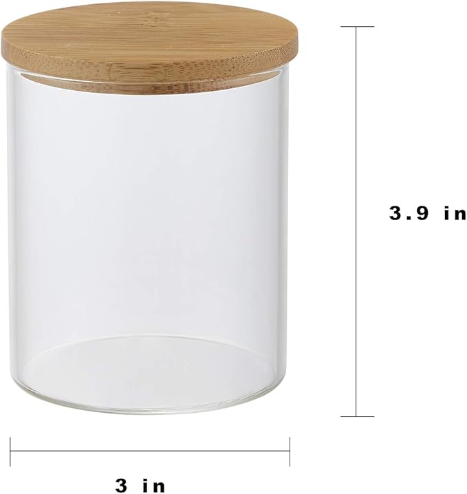 Qtip Holder With Vanity Tray, Glass Apothecary Jars With Lids for Bathroom, Cotton Ball Swab Pad Rounds Holder Canister Jars for Restroom Decorations and Organizer