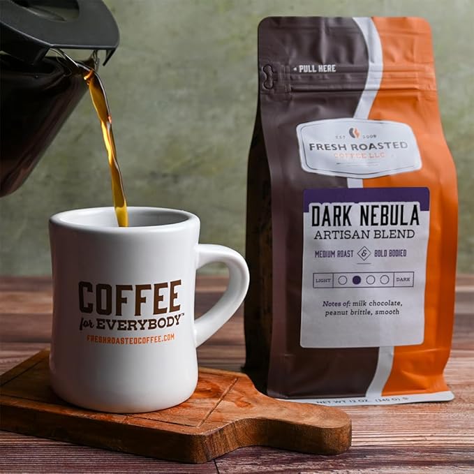 Fresh Roasted Coffee, Dark Nebula, 12 oz, Medium Roast, Kosher, Ground