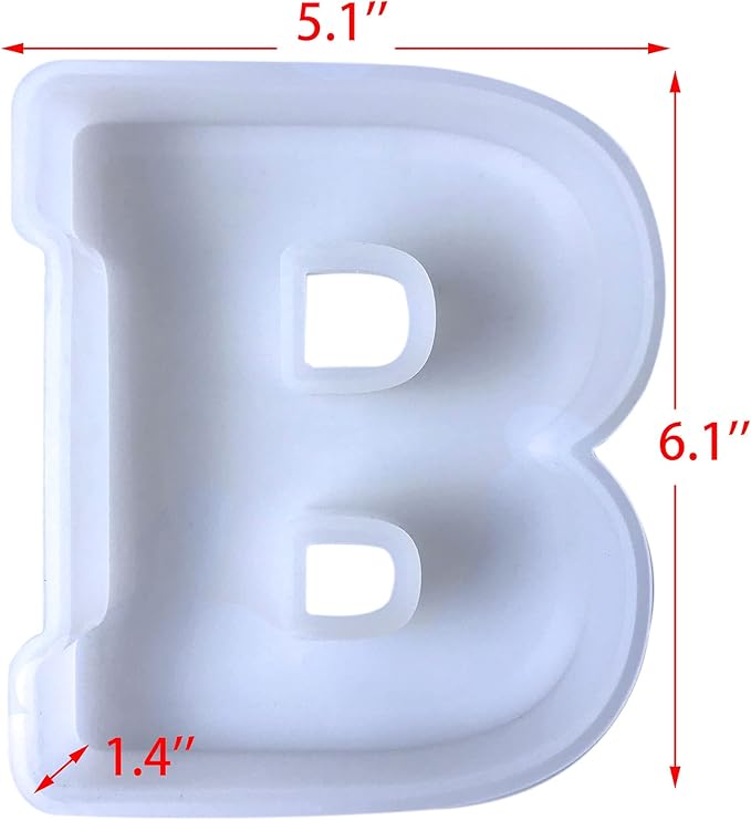 ESEDAGE 6 inch 26 Pack English Alphabet Silicone Letter Mold - Capital & Large Letter Resin Casting Mold