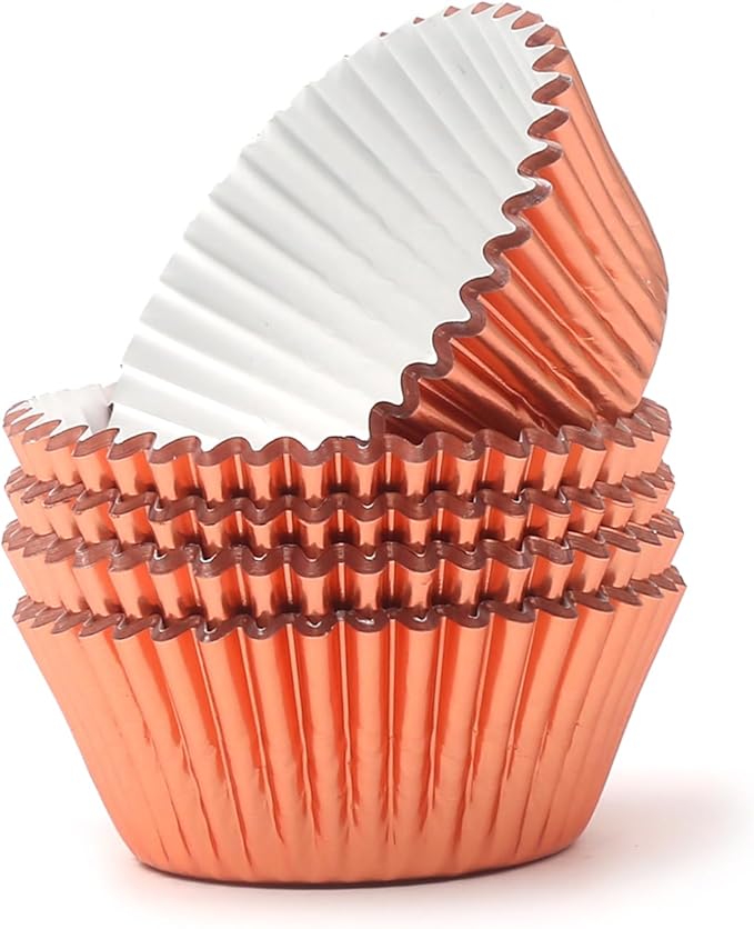 Standard Champagne Gold Foil Cupcake Liners Muffin Baking Cups for Party and More, 100-Count