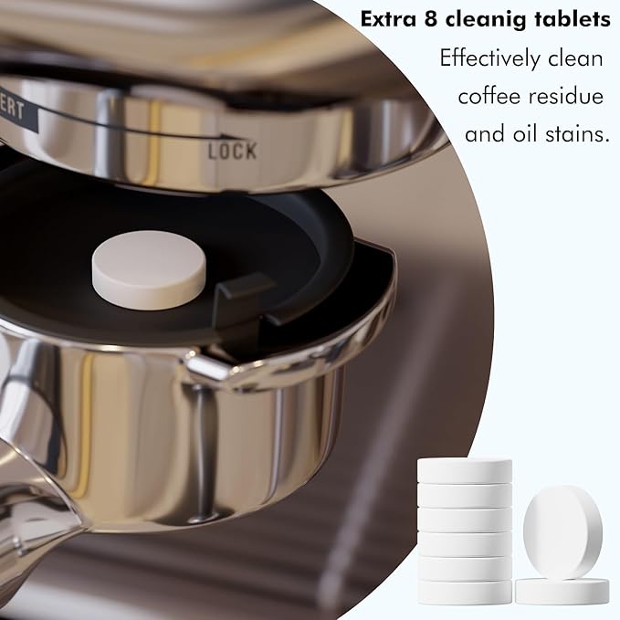 8 Uses Breville Compatible Descaling Solution, 2 Years Descaler Kit Come with 8 Cleaning Tablets, Maintenance Kit Specially Designed to Clean Breville Machines (4 Use Each Bottle, 2 Bottles)