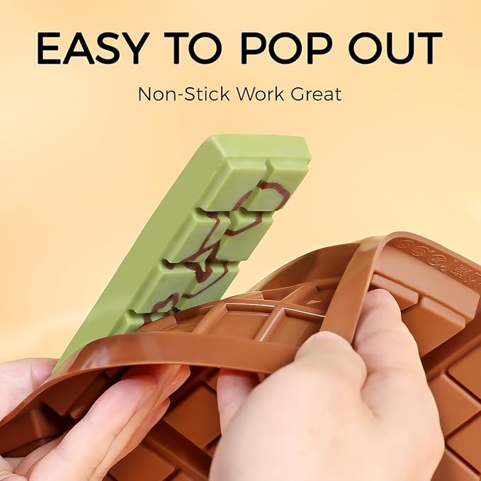 Chocolate Molds - Non-Stick Chocolate Mold, Food Grade Silicone Chocolate Bar Mold for Baking, Candy, Chocolate Snacks,DIY Homemade - Set of 4