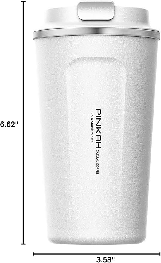 12OZ Travel Coffee Mug, Double Walled Stainless Steel Insulated Vacuum Coffee Tumbler, Thermal Cup with Lid, for Hot and Cold Drinks