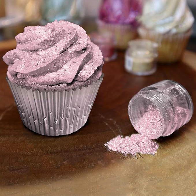 BAKELL Soft Pink Edible Glitter, 25 Grams | TINKER DUST Edible Glitter | KOSHER Certified | 100% Edible Glitter | Cakes, Cupcakes, Cake Pops, Drinks, Dessert Vegan Glitter & Dusts (25g, Soft Pink)