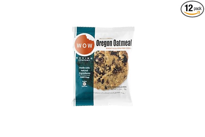 WOW Baking Company Gluten-Free Cookies, Oregon Oatmeal, 2.75 Ounce (Pack of 12)