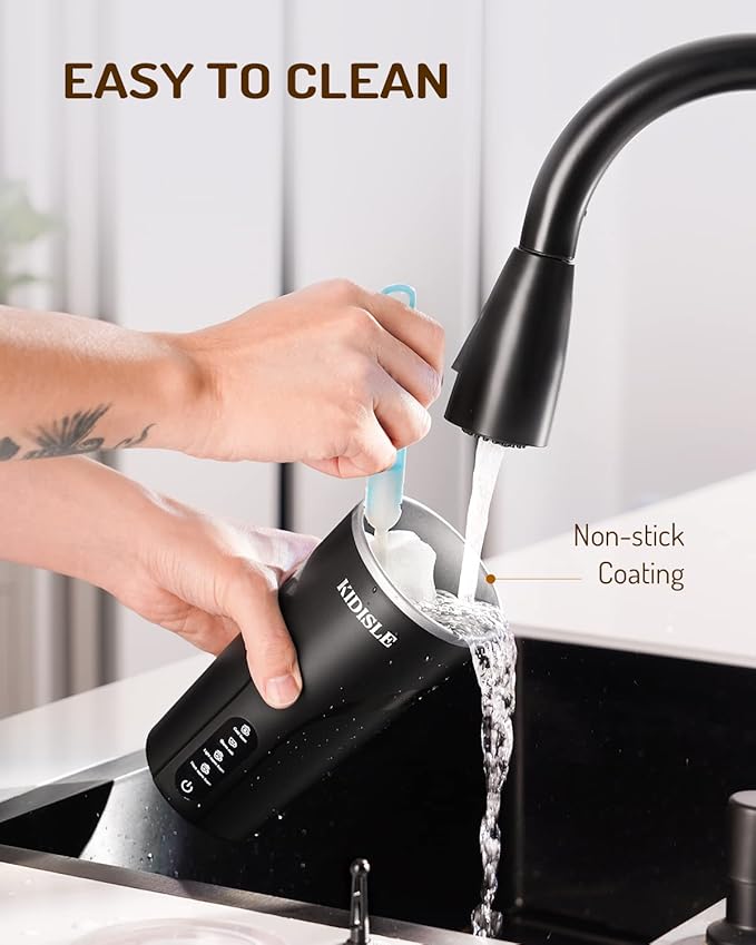 4-in-1 Electric Milk Frother and Steamer, Milk Steamer and Cold Foam Maker, Hot Chocolate Maker, Frother for Coffee, Latte, Macchiato, Cappuccino, BPA Free, Black