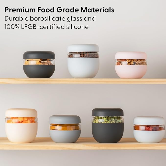 W&P Porter Seal Tight Glass Lunch Bowl Container w/Lid Blush 24 Ounces Leak & Spill Proof, Soup & Stew Food Storage, Meal Prep, Airtight, Microwave and Dishwasher Safe, BPA-Free Glass