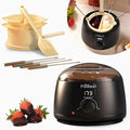 Chocolate Melting Pot, Electric Candy Melter with 2 Non-Stick Silicone Bowls, Digital Display for Real-Time Temperature Control, Fondue Warmer Set for Dipping Chocolate, Cheese, Candy & Cake Pop