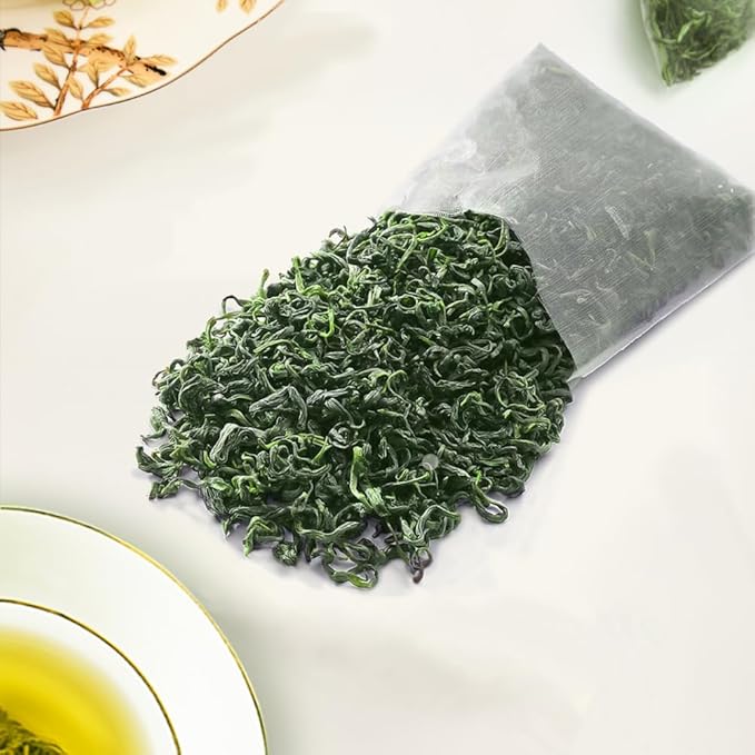 XIEJINJI Green Tea, 3.2g*40 Tea Bags, Whole Leaf Tea, No Sugar - No Additives, see-through compostable teabags