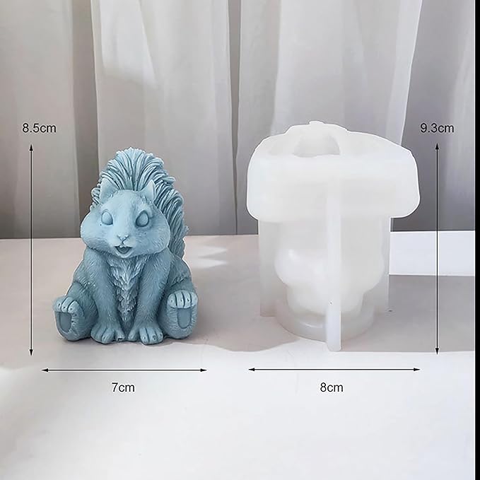 Squirrel Candle Mold Resin Casting Molds - Jewelry, Candle Making & Craft Supplies - 3D Silicone Mold