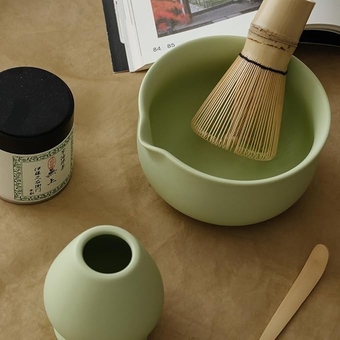 Matcha Kit - Premium Matcha Whisk Set with Traditional Bamboo Tools, Ideal Matcha Tea Set for Home (Mint Green)