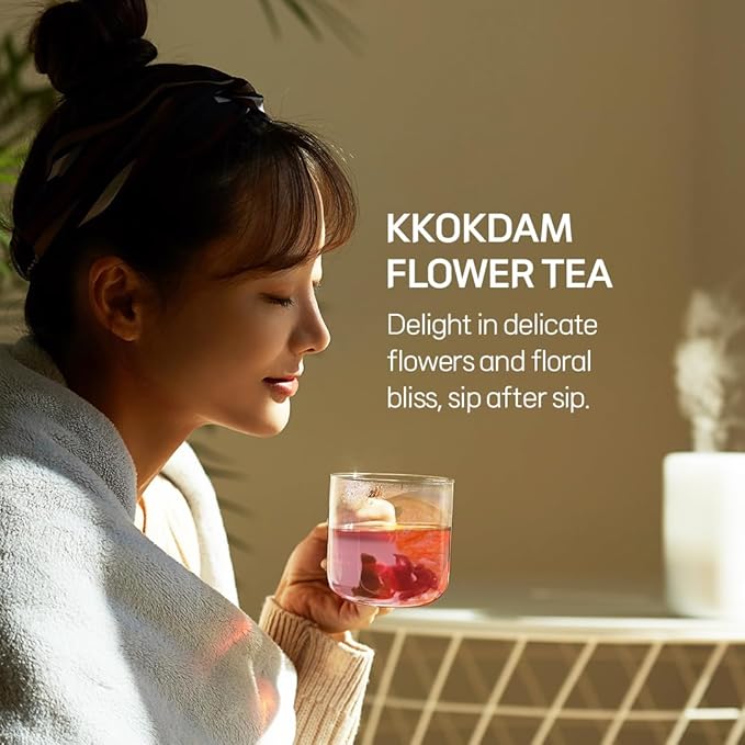 KKOKDAM Korean Tea Gift Set – 6 Flavor Butterfly Tea Bag Sampler – Elegant Box for Tea Lovers - Perfect as Unique Gifts