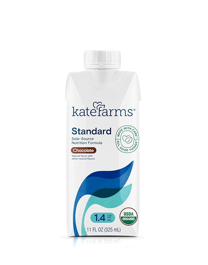 KATE FARMS Organic 1.4 High Calorie Nutrition Shake, Chocolate, 20g Protein, 27 Vitamins and Minerals, Meal Replacement, 11 oz (12 Pack)
