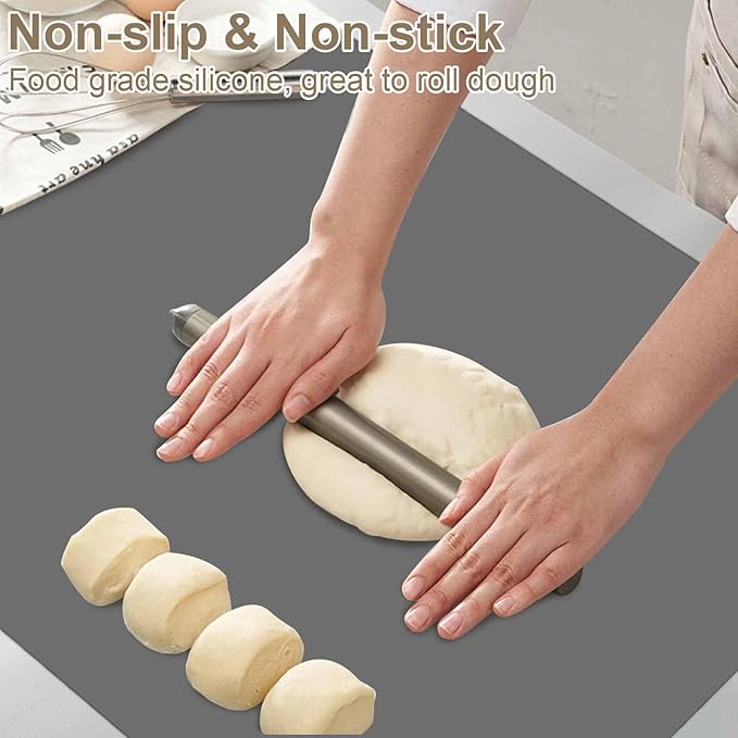 120"x24"(305cmx60cm) Large Silicone Kitchen Counter Mat, Heat Resistant Non-Slip Countertop Protector, Waterproof Multipurpose Mat for Kitchen Island, Black