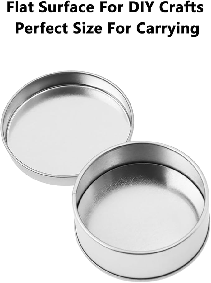 Metal Empty Boxes, Tin Boxes with Lid,Small Silver Tin Boxes,Stackable Organizer Containers,8PCS Storage Tin for Home Outdoor Active Storage Containers