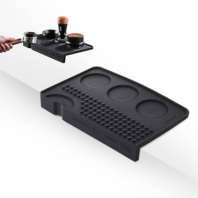 Espresso Tamping Mat for Counter - Ultra Thick Silicone Tamper Mat Coffee Bar Mat, 9.6''×5.9'' Espresso Mat for Countertops,Fits for Baristas Home Kitchen Bar, Waterproof