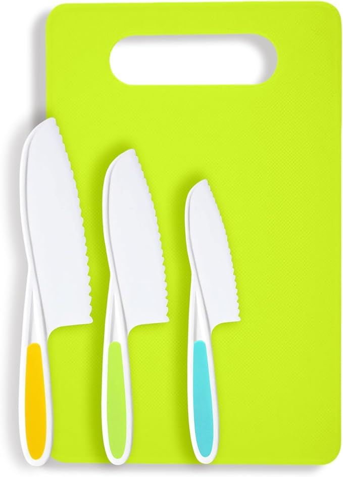 Kids Knife Set for Real Cooking, Toddler Safe Kitchen Tools, Montessori Cooking Set for Toddlers, Kids Cutting Board and Knife Set, Montessori Birthday for Kid