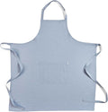 Solino Home 100% Pure Linen Apron for Women & Men - Dusty Blue Stripe Full Midi Bib Apron, Adjustable Neck Strap with Center Pockets for Kitchen, Chef - Handcrafted from European Flax