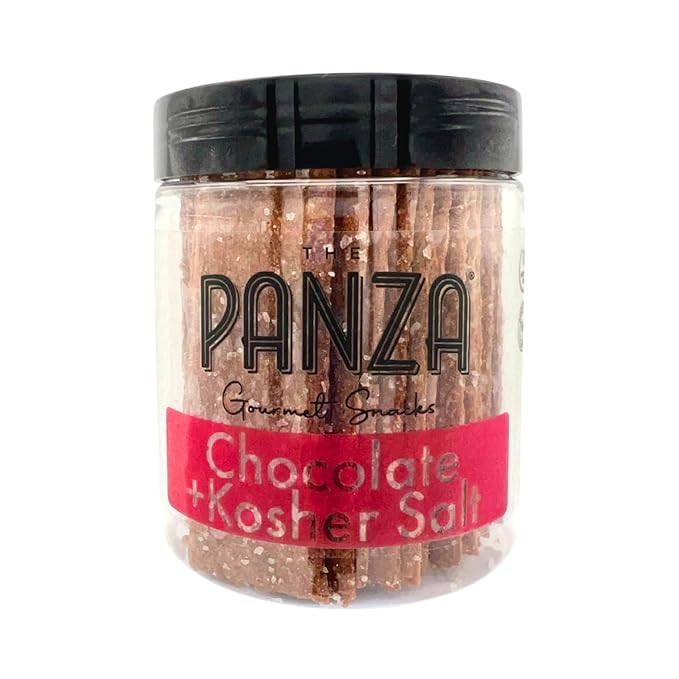 The Panza Chocolate Kosher Salt Gourmet Cookie Snack Thin & Crispy | Organic, Non-GMO, 100% Natural Ingredients | Signature Jar 4.3 oz