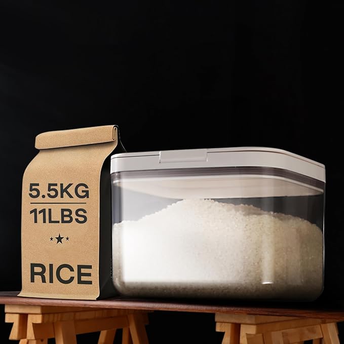 Flour Dispenser 10LBS - 5 L /5 QT /5 KG Rice Container Storage Food Cereal Container Bins Household for Kitchen Pantry Organization (5 L)