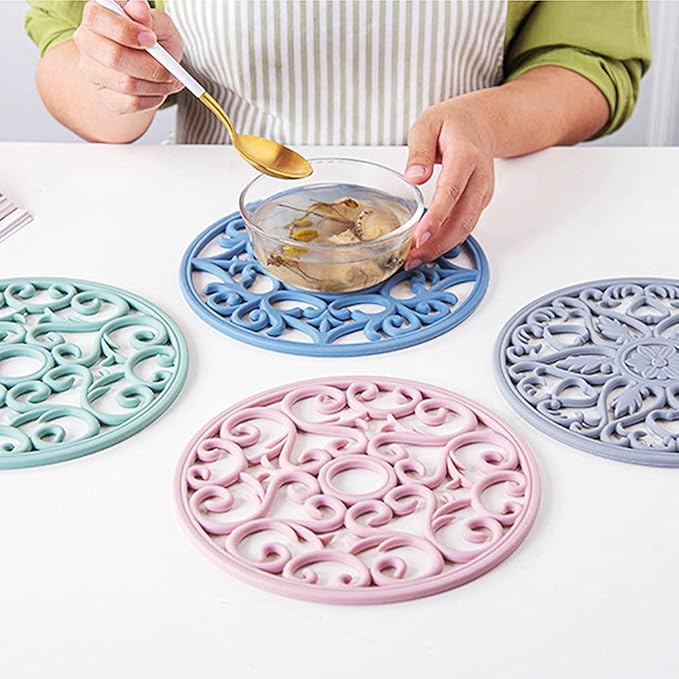 Mandala Coaster Resin Molds 2pcs Large Silicone Coaster Molds for Hollow Flower Tray Epoxy 3D Geode Design Shiny Molds for Home Decoration Coaster Resin Casting Mold Set