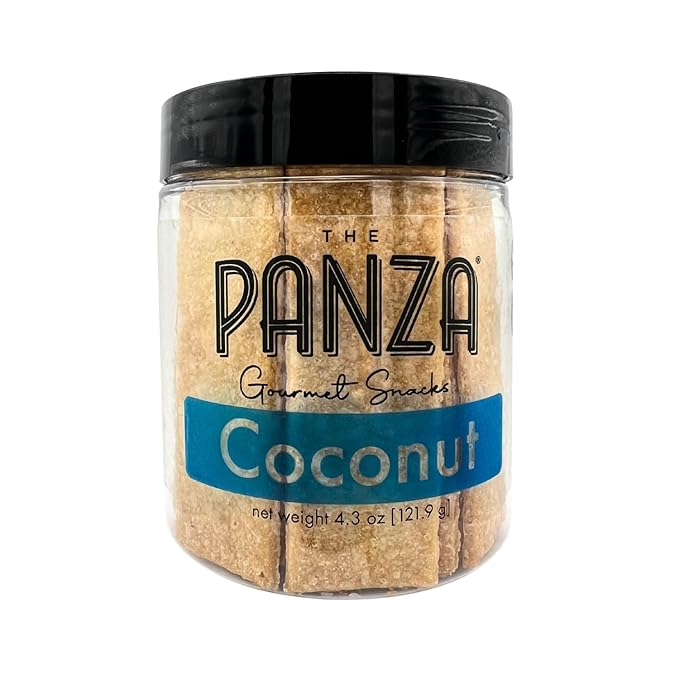The Panza Coconut Gourmet Cookie Snack Thin & Crispy | Organic, Non-GMO, 100% Natural Ingredients | Signature Jar 4.3 oz