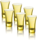 M&N HOME Yellow Shot Glass Set, 2 Oz Set of 6 Colored Shot Glasses, Whiskey Glasses, Tequila Shot Glasses, Cocktail Glasses, Shot Glasses for Vodka, Spirits & Liquors, Shot Glass Gifts (Yellow Set)