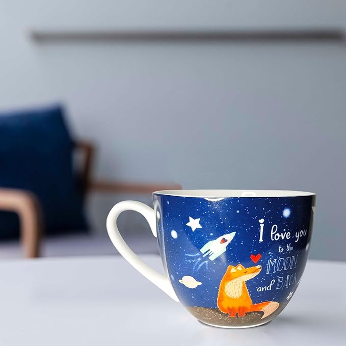 I Love You Coffee Mug, Premium 20 oz Bone China Coffee Tea Hug Mug, Perfect Holiday, Birthday, and Valentine's Day Gift for Lovers and Family Members, Designed in England by Harvest Green Studio