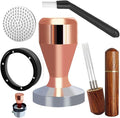 51mm Espresso Tamper Set, 5PCS Coffee Tamper Kit with WDT Tool, Coffee Stirrer, Dosing Funnel, Puck Screen 51mm Espresso Accessories Tampers Kit (Rose Gold)