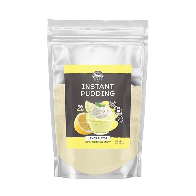 Birch & Meadow 2lb, Lemon Instant Pudding, Mix in Minutes, Snack, Filling, Dessert