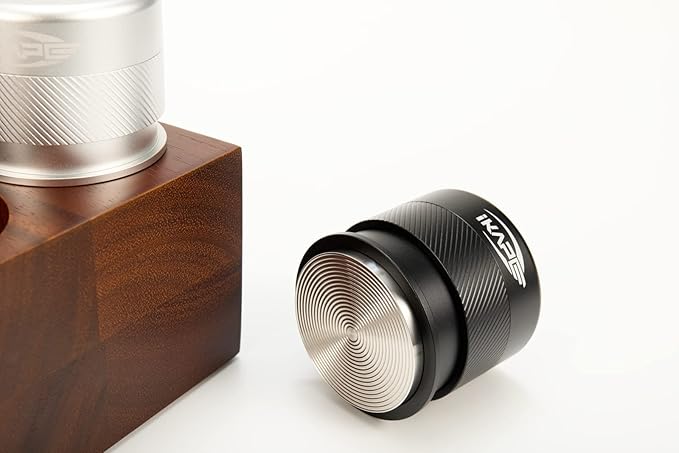 IKAPE Coffee Products, 51MM Espresso Tamper, Premium Barista Coffee Calibrated Tamper with Spring Loaded, 100% Stainless Steel Tamper Compatible with All 51MM Bottomless Portafilter (Black)