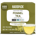HANDPICK, Fennel Tea Bags (100 Herbal Tea Bags) Caffeine Free, Gluten Free & Non GMO | Round Eco Conscious Teabags | Smooth & Sweet