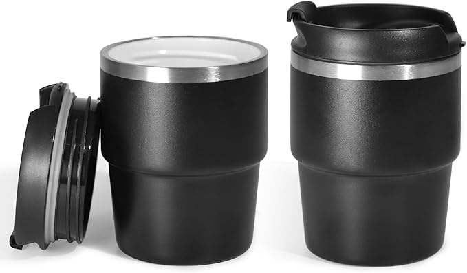 6oz Espresso Cups, Insulated Espresso Cups Set of 2, Expresso Shots Cup, Stainless Steel Shot Glasses for Coffee, Portable Espresso Travel Mug for Camping