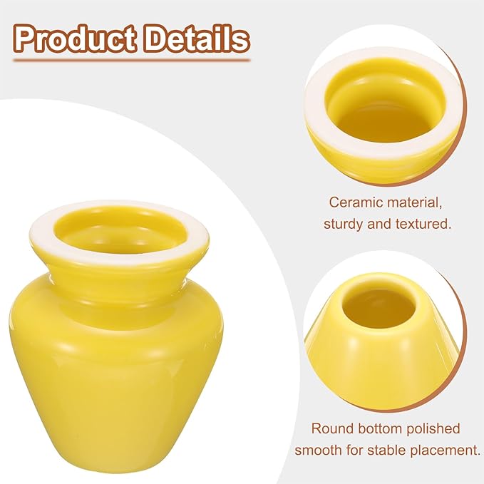 HARFINGTON Ceramic Chasen Stand 73mm Matcha Whisk Holder Teas Set Whisks Stand Traditional Matcha Tea Chasen Holder Tea Set Accessories for Tea Tasting, Golden