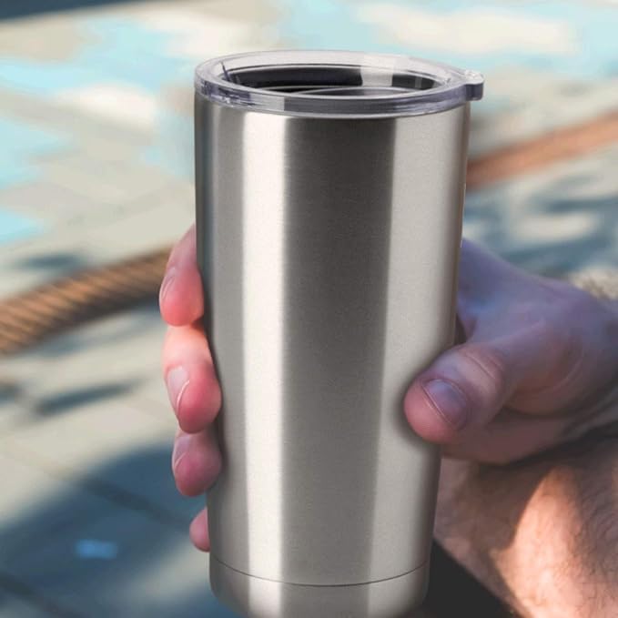 HASLE OUTFITTERS 20oz Tumblers Bulk Stainless Steel Cups with Lid Double Wall Vacuum Insulated Coffee Mugs for Cold & Hot Drinks 8 Pack
