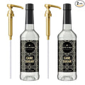 Cafe Le Rou Cane Sugar Classic Syrup - 25.4 oz, 2 Pack with 2 Gold Pump Dispensers